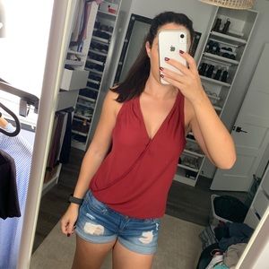 Wet Seal Burgundy Sleeveless Blouse S